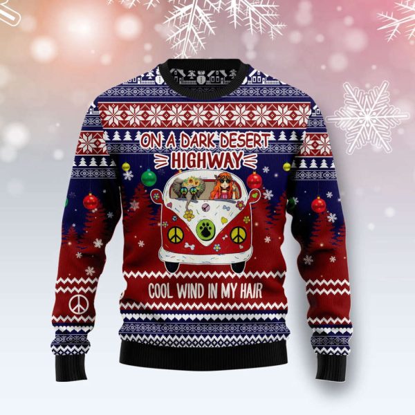 T0511 Elephant Hippie Girl Ugly Christmas Sweater – Noel Malalan