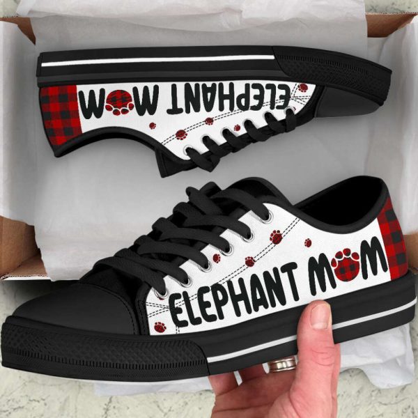 Elephant Mom Paid Low Top Shoes Canvas Print Lowtop Casual Shoes Gift For Adults