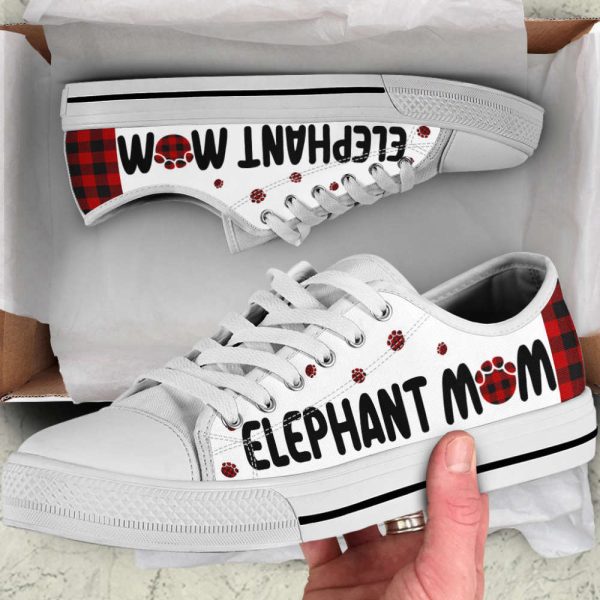 Elephant Mom Paid Low Top Shoes Canvas Print Lowtop Casual Shoes Gift For Adults