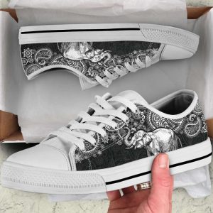 elephant paisley black white low top shoes canvas print lowtop casual shoes gift for adults.jpeg