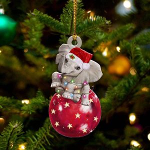 Elephant Sitting On Ball Christmas Ornament…