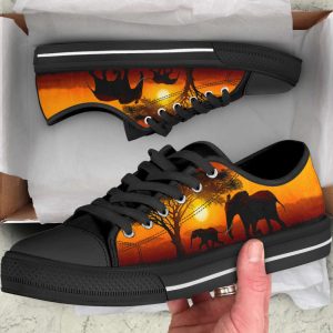 elephant sunset low top shoes canvas print lowtop trendy fashion casual shoes gift for adults 1.jpeg