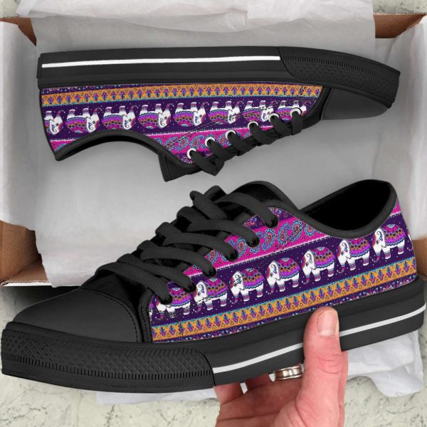 Elephant Tribal Paisley Low Top Canvas Print Shoes – Stylish Footwear