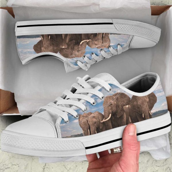 Elephant Family Low Top Canvas Print Shoes  – Comfortable Footwear