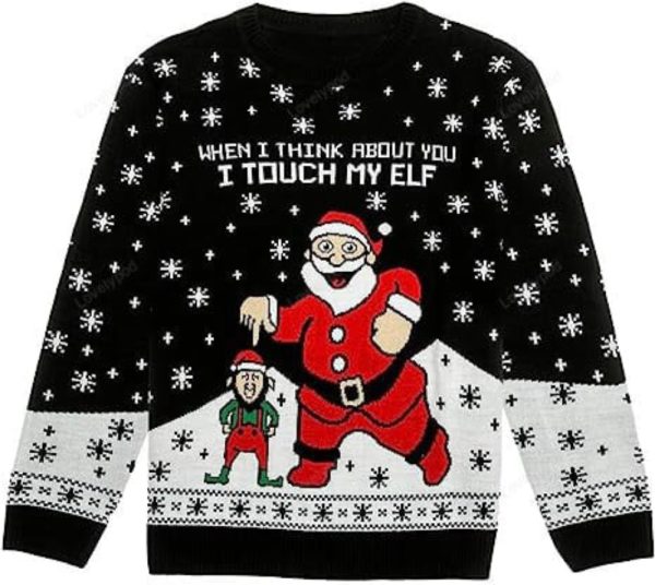 Elf Ugly Christmas Sweater Men Women Santa’s Elfie Funny Holiday Xmas Sweaters