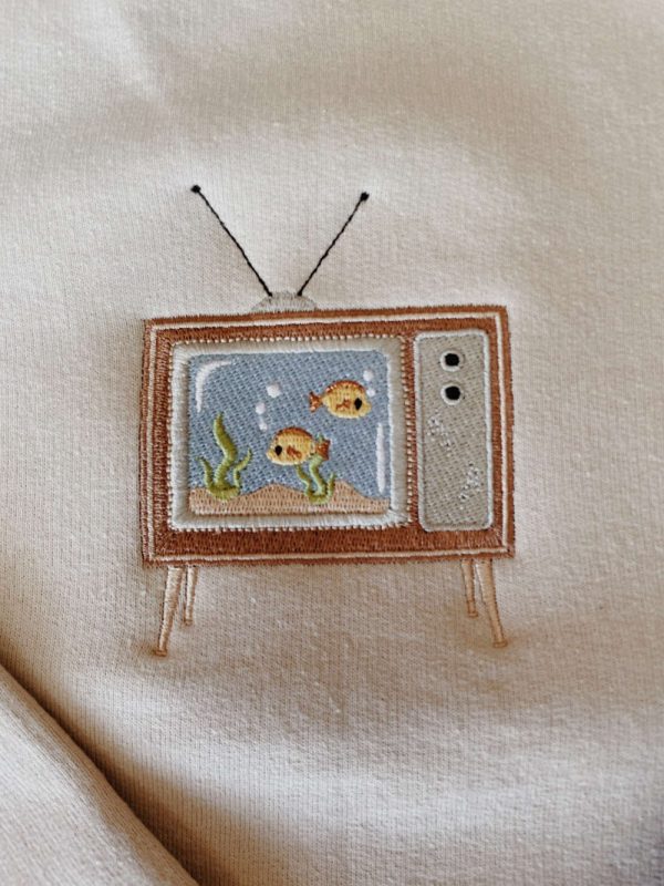 Embroidered Aquarium TV Sweatshirt, Best Gift For Christmas 2023