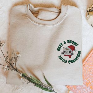 embroidered cat christmas sweatshirt have a meowy little christmas embroidery sweater catmas christmas crewneck xmas gift for cat lovers.jpeg
