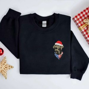 embroidered christmas black lab labrador retriever sweatshirt embroidered dog christmas sweater crewneck women christmas winter sweater 5.jpeg