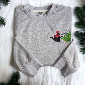 embroidered christmas cat sweatshirt embroidered black cat christmas sweater crewneck women christmas shirt ugly christmas sweater hoodie 1.jpeg