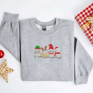 embroidered christmas cat sweatshirt meowy santa christmas sweater for family 1.jpeg