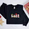 Embroidered Christmas Cat Sweatshirt, Meowy Santa Christmas Sweater For Family