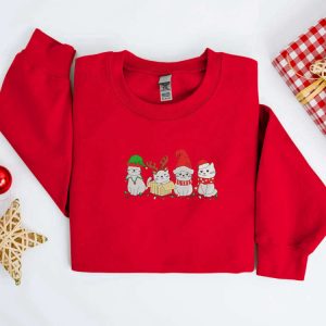 embroidered christmas cat sweatshirt meowy santa christmas sweater for family 4.jpeg
