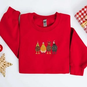 embroidered christmas chickens sweatshirt chicken farm sweater for family 5.jpeg