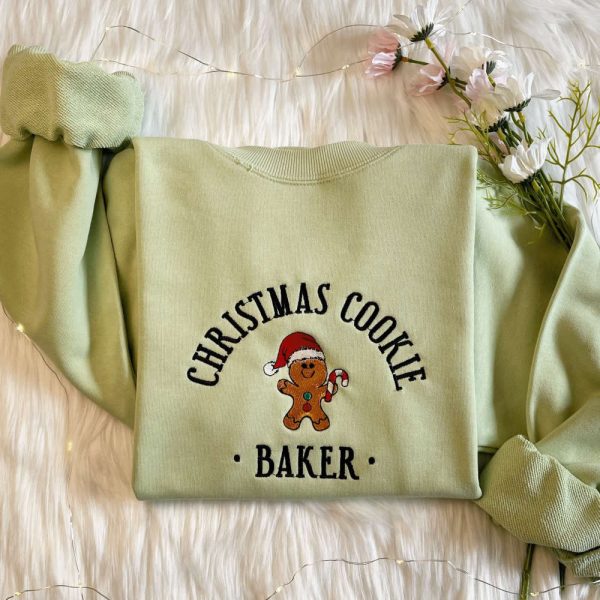 Embroidered Christmas Cookie Baker Gingerbread Sweatshirt Gift For Christmas