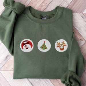 embroidered christmas cookies sweatshirt santa reindeer crewneck for christmas .jpeg