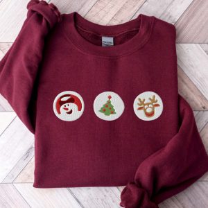 embroidered christmas cookies sweatshirt santa reindeer crewneck for christmas 1 1.jpeg