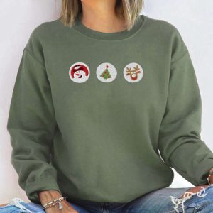 embroidered christmas cookies sweatshirt santa reindeer crewneck for christmas 1 5.jpeg