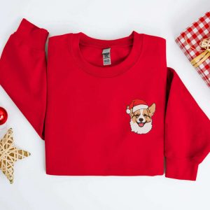 embroidered christmas corgi dog sweatshirt embroidered sweater for family 5.jpeg