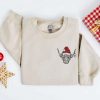 Embroidered Christmas Cow Sweatshirt Embroidered Highland Cow Santa Sweater For Family