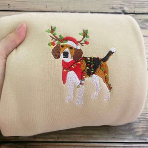 embroidered christmas dog sweatshirt beagle reindeer santa dog sweatshirt for family 1.jpeg