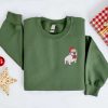 Embroidered Christmas Dog Sweatshirt, Bulldog Christmas SweaterChristmas   Sweatshirt