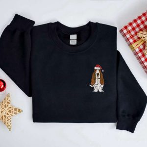 embroidered christmas dog sweatshirt embroidered basset hound dog christmas sweater crewneck women christmas sweatshirt ugly christmas 4.jpeg