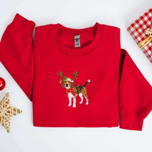 embroidered christmas dog sweatshirt embroidered beagle dog christmas sweatshirt women christmas sweatshirt christmas crewneck sweater shirt 2.jpeg