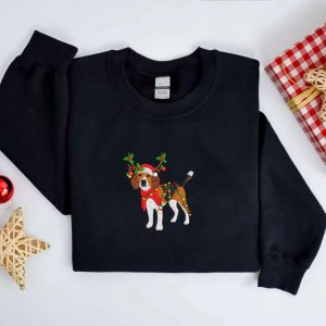 embroidered christmas dog sweatshirt embroidered beagle dog christmas sweatshirt women christmas sweatshirt christmas crewneck sweater shirt 4.jpeg