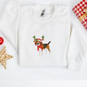 embroidered christmas dog sweatshirt embroidered beagle dog christmas sweatshirt women christmas sweatshirt christmas crewneck sweater shirt 5.jpeg