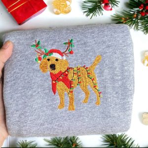 embroidered christmas dog sweatshirt embroidered beagle reindeer santa dog christmas sweater crewneck women christmas shirt ugly christmas 1.jpeg