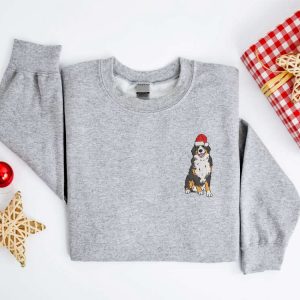 embroidered christmas dog sweatshirt embroidered bernese mountain dog santa christmas sweater crewneck women christmas shirt ugly christmas 2.jpeg