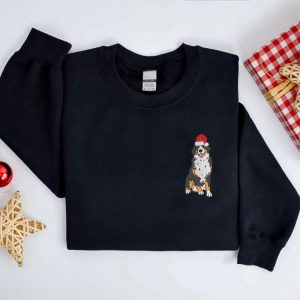 embroidered christmas dog sweatshirt embroidered bernese mountain dog santa christmas sweater crewneck women christmas shirt ugly christmas 3.jpeg