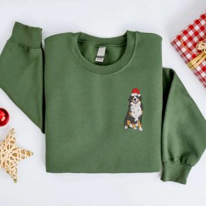 embroidered christmas dog sweatshirt embroidered bernese mountain dog santa christmas sweater crewneck women christmas shirt ugly christmas.jpeg