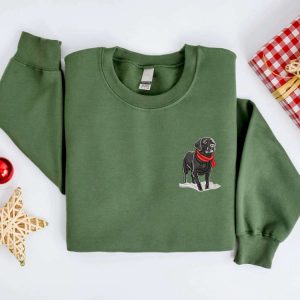 embroidered christmas dog sweatshirt embroidered black labrador christmas sweater crewneck women christmas sweatshirt ugly christmas 3.jpeg