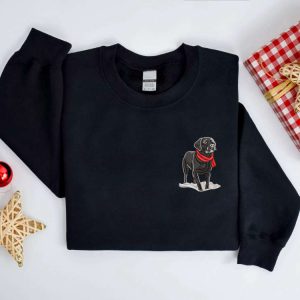 embroidered christmas dog sweatshirt embroidered black labrador christmas sweater crewneck women christmas sweatshirt ugly christmas 5.jpeg