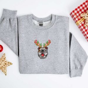 embroidered christmas dog sweatshirt embroidered bulldog christmas sweatshirt women christmas sweatshirt christmas crewneck sweater shirt 3.jpeg