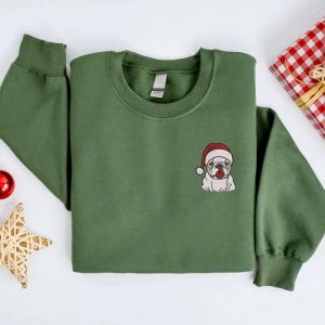 embroidered christmas dog sweatshirt embroidered bulldog santa christmas sweater crewneck women christmas sweatshirt ugly christmas sweater 2.jpeg