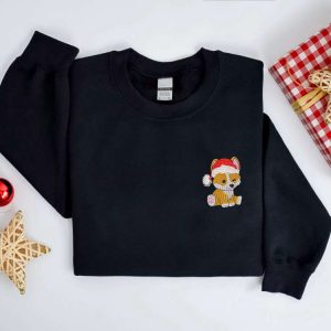 embroidered christmas dog sweatshirt embroidered corgi santa dog christmas sweater crewneck women christmas sweatshirt ugly christmas shirt.jpeg