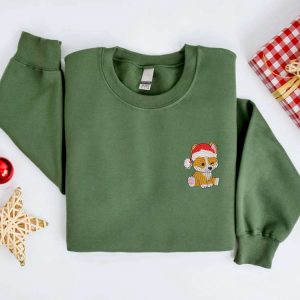 embroidered christmas dog sweatshirt embroidered corgi santa dog christmas sweater crewneck women christmas sweatshirt ugly christmas shirt 6.jpeg