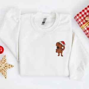 embroidered christmas dog sweatshirt embroidered dachshund dog christmas sweater crewneck women christmas sweatshirt ugly christmas shirt 5.jpeg