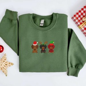 embroidered christmas dog sweatshirt embroidered dachshund dog christmas sweatshirt women christmas sweatshirt christmas crewneck sweater 1.jpeg