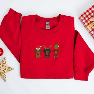 embroidered christmas dog sweatshirt embroidered dachshund dog christmas sweatshirt women christmas sweatshirt christmas crewneck sweater 2.jpeg