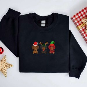 embroidered christmas dog sweatshirt embroidered dachshund dog christmas sweatshirt women christmas sweatshirt christmas crewneck sweater 5.jpeg