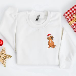 embroidered christmas dog sweatshirt embroidered dachshund santa dog christmas sweater crewneck women christmas sweatshirt ugly christmas 6.jpeg