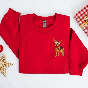 embroidered christmas dog sweatshirt embroidered german shepherd reindeer christmas crewneck women christmas sweatshirt ugly christmas 4.jpeg