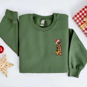 embroidered christmas dog sweatshirt embroidered german shepherd santa dog christmas sweater crewneck women christmas sweatshirt ugly xmas 1.jpeg