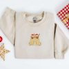 Embroidered Christmas Dog Sweatshirt, Golden Retriever Santa Sweatshirt For Family