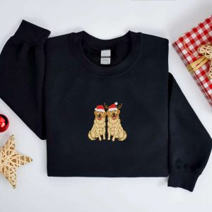 embroidered christmas dog sweatshirt embroidered golden retriever santa christmas sweater crewneck women christmas sweatshirt ugly christmas 2.jpeg