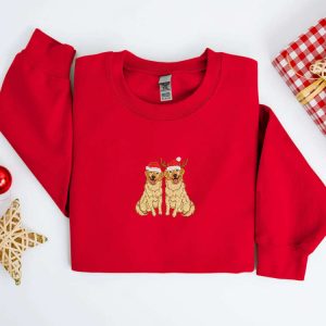 embroidered christmas dog sweatshirt embroidered golden retriever santa christmas sweater crewneck women christmas sweatshirt ugly christmas 4.jpeg