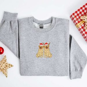 embroidered christmas dog sweatshirt embroidered golden retriever santa christmas sweater crewneck women christmas sweatshirt ugly christmas 5.jpeg